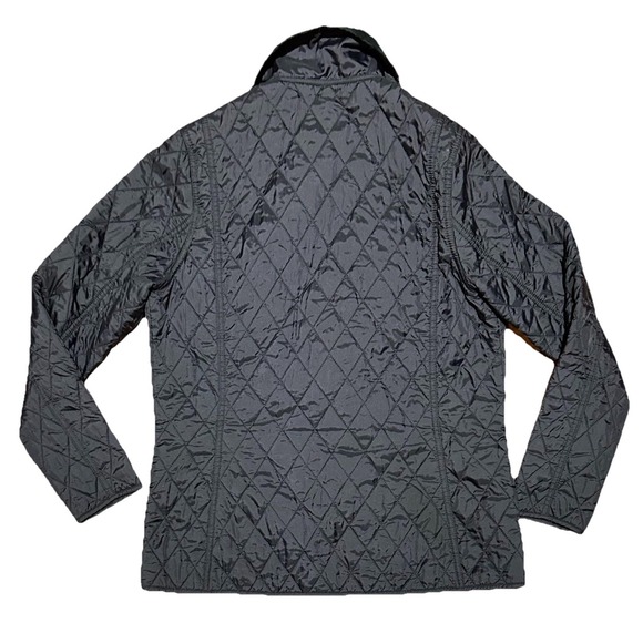 Barbour Annandale Jacket Sz US 12 Navy Blue Quilted Snap Front Corduroy Collar - Picture 4 of 10